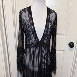 Express Black Lace Duster Size Small
